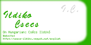 ildiko csecs business card